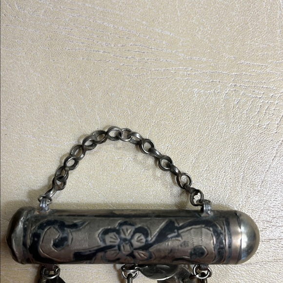 Vintage Silver and Orange Beaded amulet - Picture 4 of 4